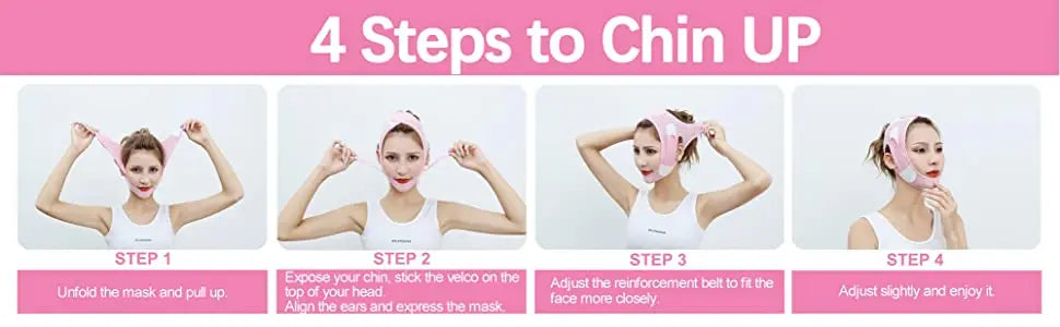 Double Chin Reducer, Face Slimming Strap, V Shaped Mask Eliminator, Remover,Tape,Belt for women, Anti- Wrinkle Face Mask, Liftin